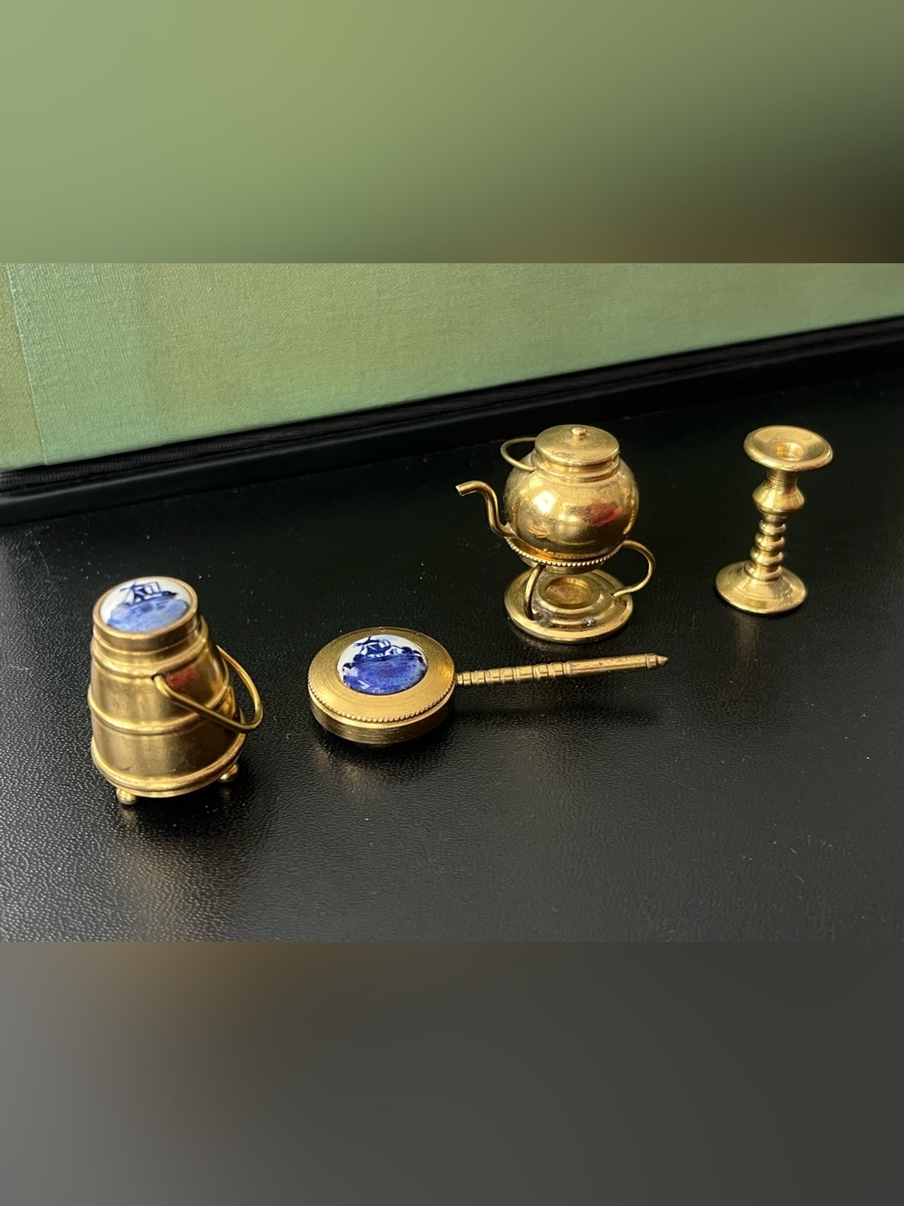 Brass Miniatures Lot 4 Dollhouse Miniatures Made In Holland